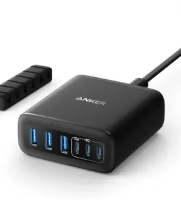 Anker зарядно GaN 112W 3xUSB-A 3xUSB-C черен