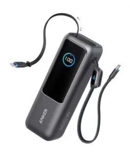 Anker външна батерия ZOLO 25000mAh 165W built-in USB-C кабел сив