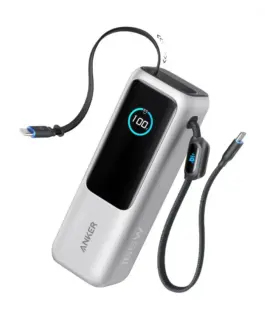 Anker външна батерия ZOLO 25000mAh 165W built-in USB-C кабел silver