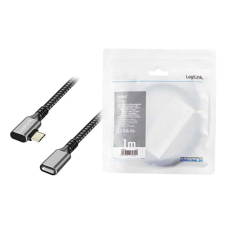 LogiLink USB3.2 Gen2 Type-C to USB-C/F, PD, 1m - Image 5