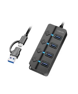 Alternative view of LogiLink USB3.2 Gen1 HUB, 4xUSB-A on/off switch