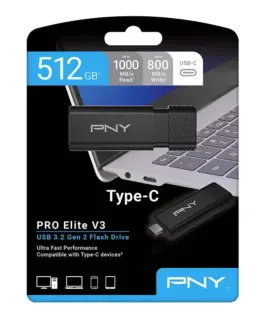 PNY Pendrive 512GB ProElite V3 USB-C 3.2