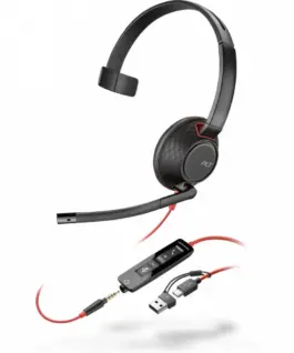 POLY Headset черенwire 5210 USB-C HS + USB-C/A (Bulk) 8X230A6