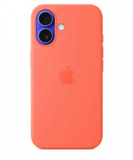 Alternative view of Apple iPhone 16 Silicone Case with MagSafe - Tangerine