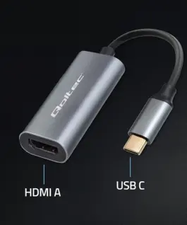 Qoltec адаптер USB C to HDMI 4K 60Hz 32AWG