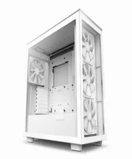 Alternative view of Кутия за компютър NZXT H7 Elite 2023 Matte White Mid-Tower