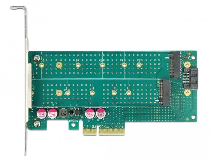 Карта PCI Express x4 Delock към 1x M.2 Key B + 1x M.2 NVMe M.2 Key M, Low Profile - Image 5