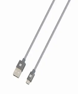 Alternative view of Кабел Skross, USB-A - microUSB, Метална оплетка, 1.20 м, Сив