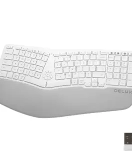 Клавиатура Delux GM902 безжична/Bluetooth бяла US Layout