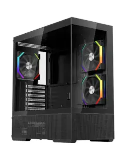 1stPlayer Кутия Case ATX - Crystal Vision CV7 Black - 5 x 120 mm included