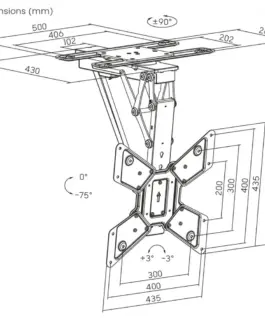 Maclean Ceiling electric TV mount