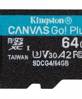 Kingston памет card microSD 64GB CanvasGo! Plus 200MB/s A2 U3 V30 + адаптер - Image 3