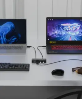 Alternative view of i-tec Universal KVM HUB 2x USB-C + 2x USB-A 3.0