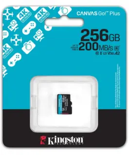 Kingston памет card microSD 256GB Canvas Go! Plus 200MB/s A2 U3 V30