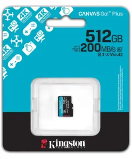 Kingston памет card microSD 512GB Canvas Go! Plus 200MB/s A2 U3 V30