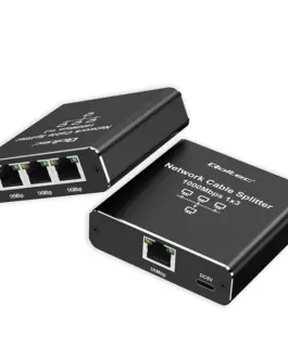 Qoltec Splitter Ethernet mini SWITCH 1x3 RJ45 USB C