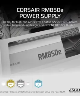 Alternative view of Corsair PSU RM850e бял 80+GOLD F.MODULAR ATX3.1
