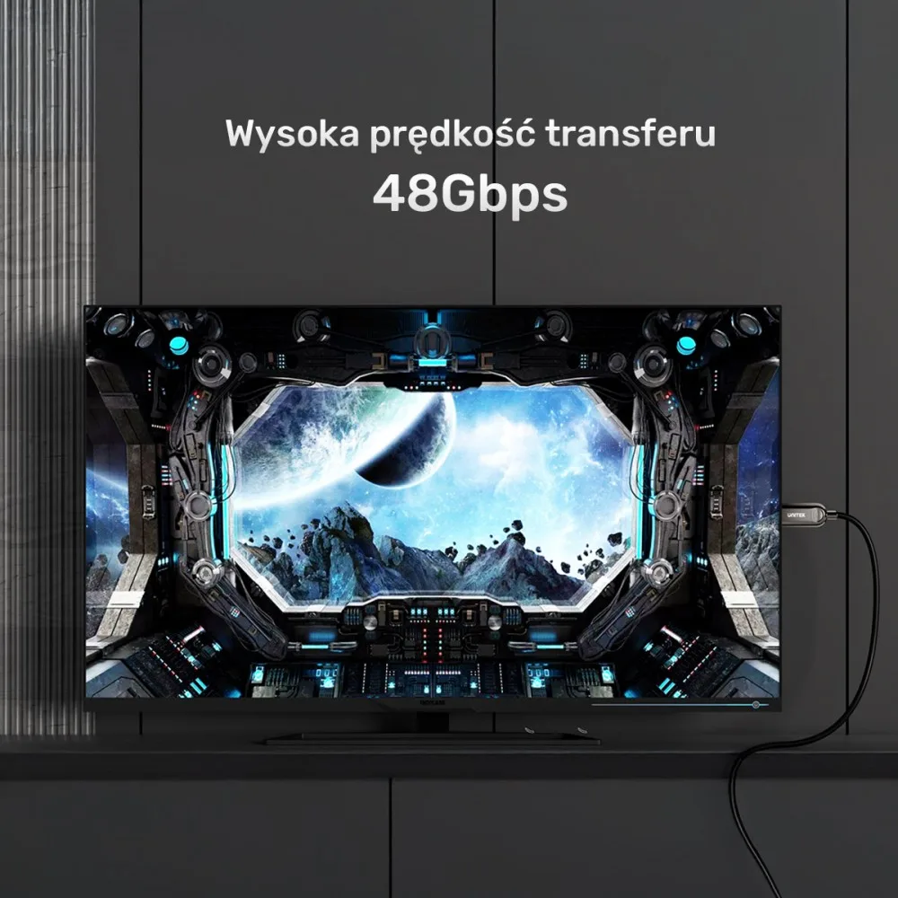 Unitek HDMI Optic кабел 2.1 AOC 8K120Hz 3m C11085GY03-3 - Image 2