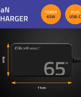 Alternative view of Qoltec зарядно 65W PD 5V 20V 3.25A USB C 3.1