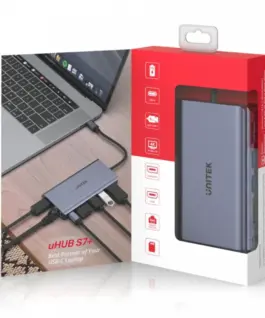 Alternative view of Unitek HUB USB-C 2x USB 3.1, HDMI,DP, RJ45, SD,D1056