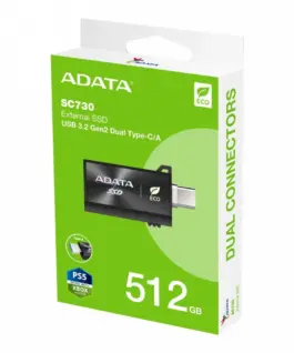 Alternative view of Adata външен SSD SC730 512G USB 3.2C/A 600/600MB/s черен