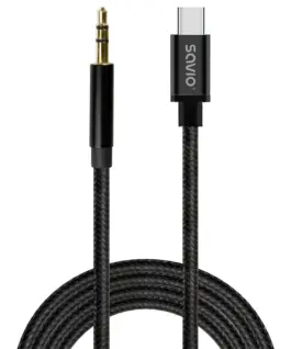 Alternative view of Savio USB-C to mini-Jack кабел