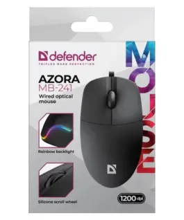 Defender WIчервен мишка AZORA MB-24 1 1200 DPI черен