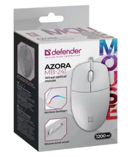 Defender WIчервен мишка AZORA MB-24 1 1200 DPI бял