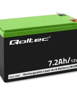 Qoltec AGM battery 12V 7.2Ah max. 108A