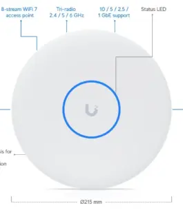 Alternative view of UBIQUITI Access Point U7-Pro-XG, Wi-Fi 7 BE10800, 1x 10GE