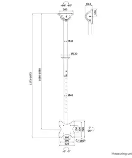 Alternative view of Neomounts Ceiling Mount CL35-340BL12 23-42 Inches
