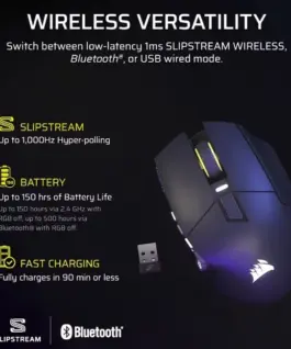 Corsair Mouse Scimitar Elite Wireless SE Gun Metal 33000 DPI