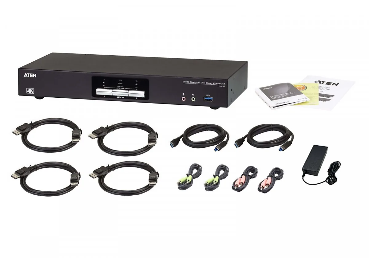ATEN 2-Port USB 3.0 4k DP Dual Display KVMP Switch - Image 4