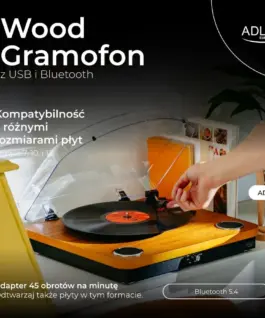 Adler Turntable AD1914 Wood USB Bluetooth