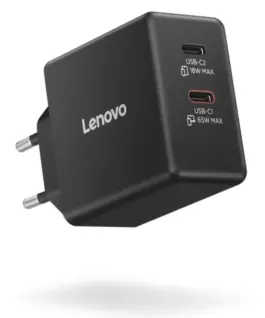 Lenovo Dual USB-C 65W GaN зарядно 40AW065BEU