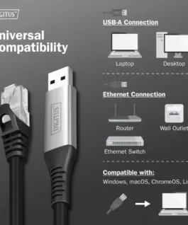 Digitus USBA RJ45 кабел AK-300600-020-S