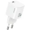 USAMS зарядно 20W 1xUSB-C + кабел USB-C бял