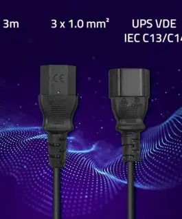 Qoltec Power кабел for UPS | C13/C14 | 3m