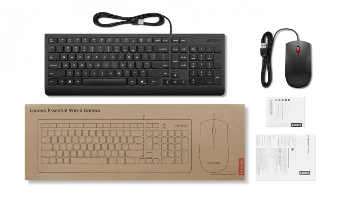 Lenovo Essential Wiчервен Combo клавиатура and мишка 4X31R64439 - Image 2