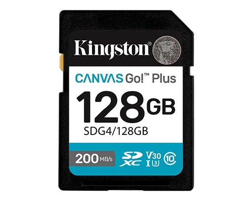 Kingston памет card SD 128GB Canvas Go Plus 200/MB/s C10 U3 V30