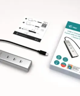 Alternative view of i-tec USB-C Charging Metal HUB 5 port with USB-C video 8K + Power Delivery 85W