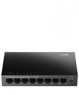 Cudy 8-Port Gigabit Light Managed Switch with 8× 10/100/1000 Mbps RJ45 ports desktop metal design poweчервен by external
