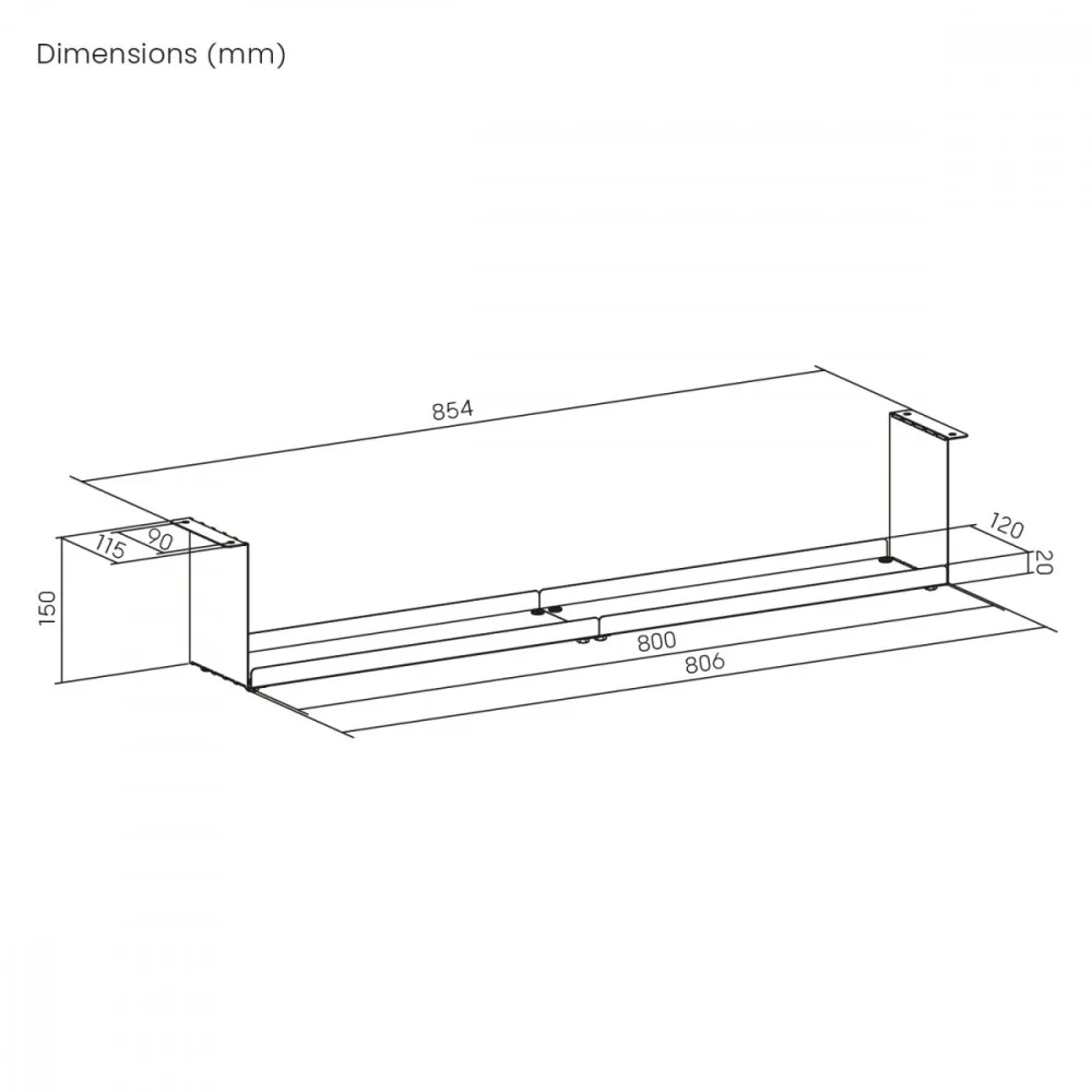 Maclean Maclean compact under-d esk organizer MC-107 W - Image 3