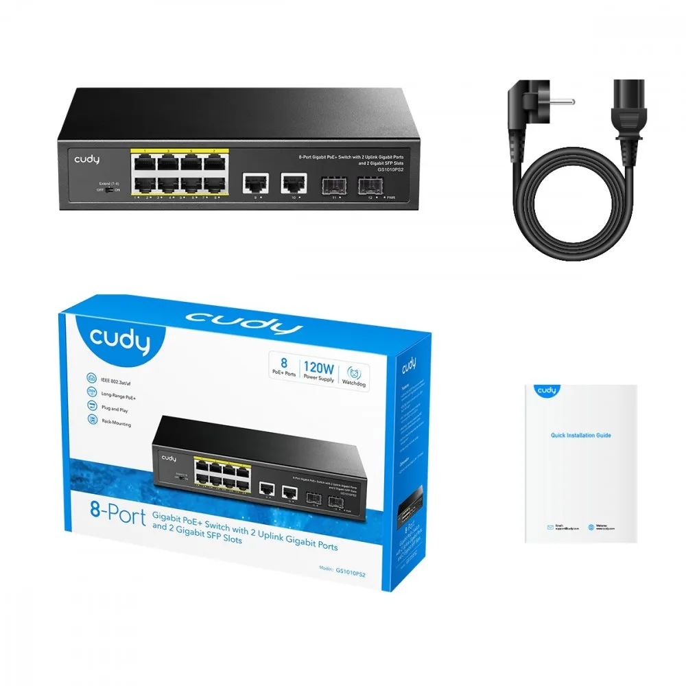 Cudy CUDY GS1010P 8xGb PoE+ 2x uplink 2xGB SFP 120W - Image 5