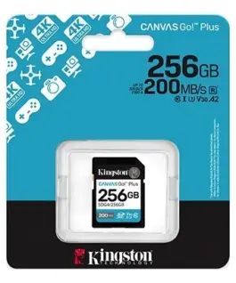 Kingston памет card SD 256GB Canvas Go Plus 200/160 MB/s C10 U3 V30