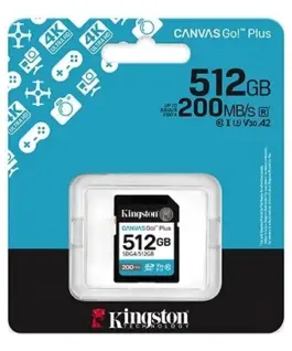 Kingston памет card SD 512GB Canvas Go Plus 200/160 MB/s C10 U3 V30