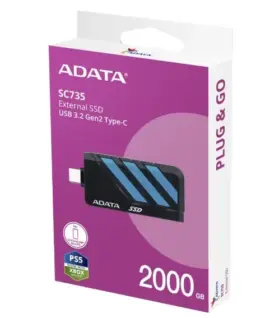 Adata SSD диск External SC735 2TB U3.2C 1000/1000MB/s Blue