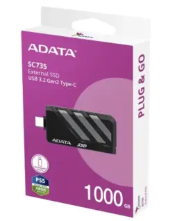 Adata SSD диск External SC735 1TB U3.2C 1000/1000MB/s сив