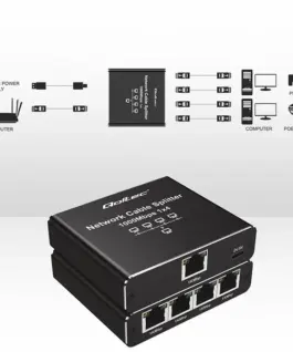 Qoltec Splitter Ethernet mini SWITCH 1×4 RJ45