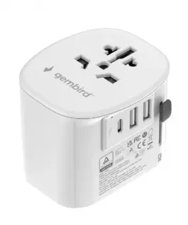 Gembird Grounded universal travel адаптер 15W
